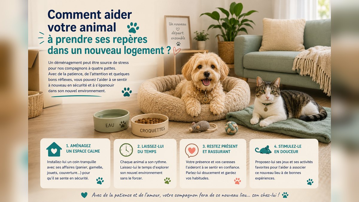 Comment aider votre animal à prendre ses repères dans un nouveau logement ?