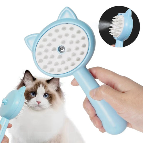 Brosse vapeur électrique 3-en-1 pour chien et chat – Anti poils & Massage