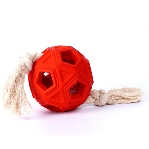 Balle en corde et caoutchouc pour chien – Jouet à mâcher interactif