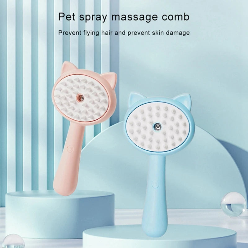 Brosse vapeur électrique 3-en-1 pour chien et chat – Anti poils & Massage