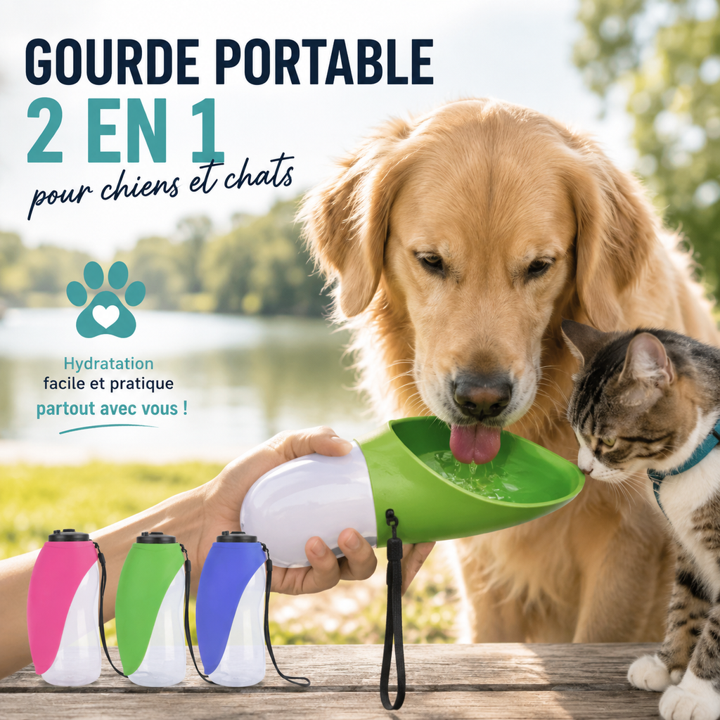 Portable pet water bottle