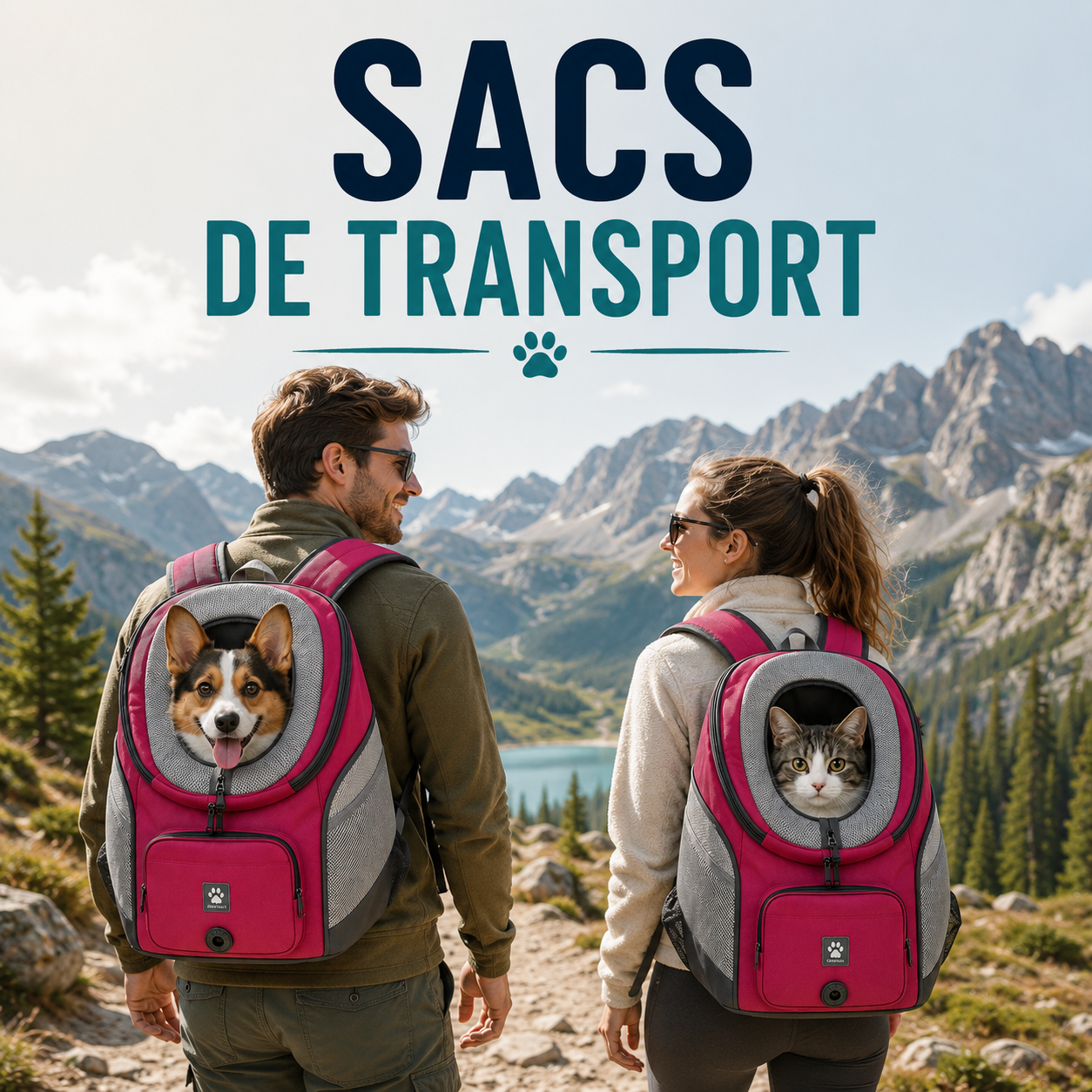 Sac de transport pour chat et chien – Tissu Oxford respirant, hublot, tailles S/M/L, 22 coloris