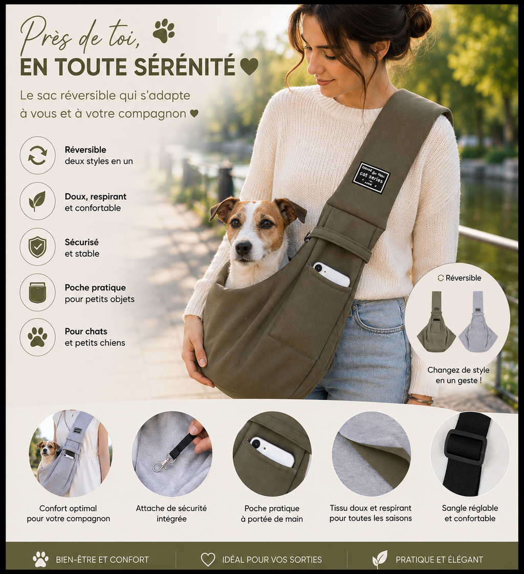 Reversible Double-Sided Pet Carrier Bag