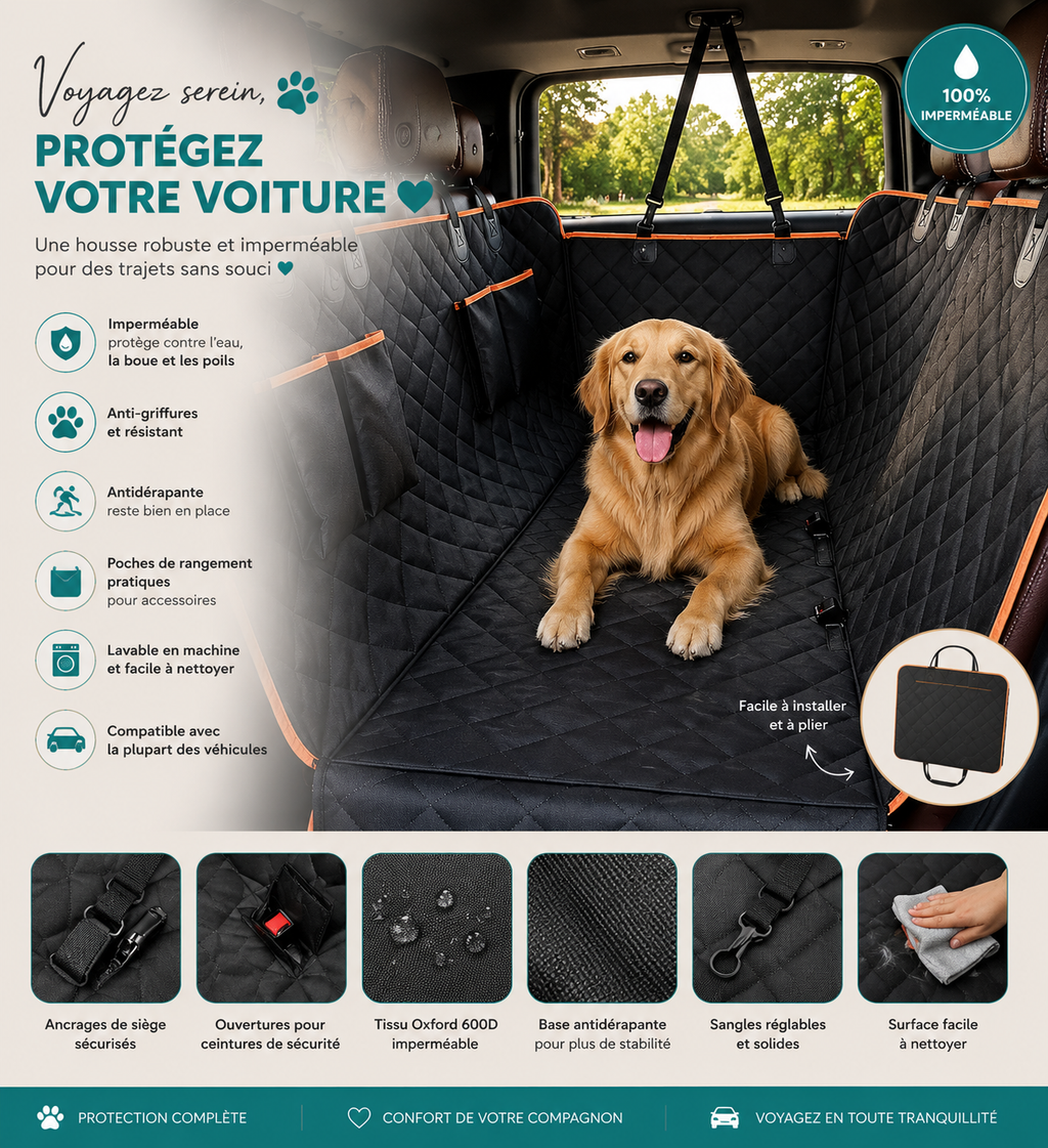 Waterproof Anti-Scratch Dog Car Seat Cover