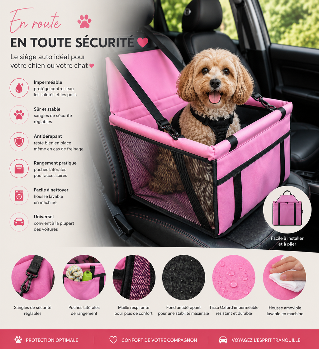 Secure pet car seat bag