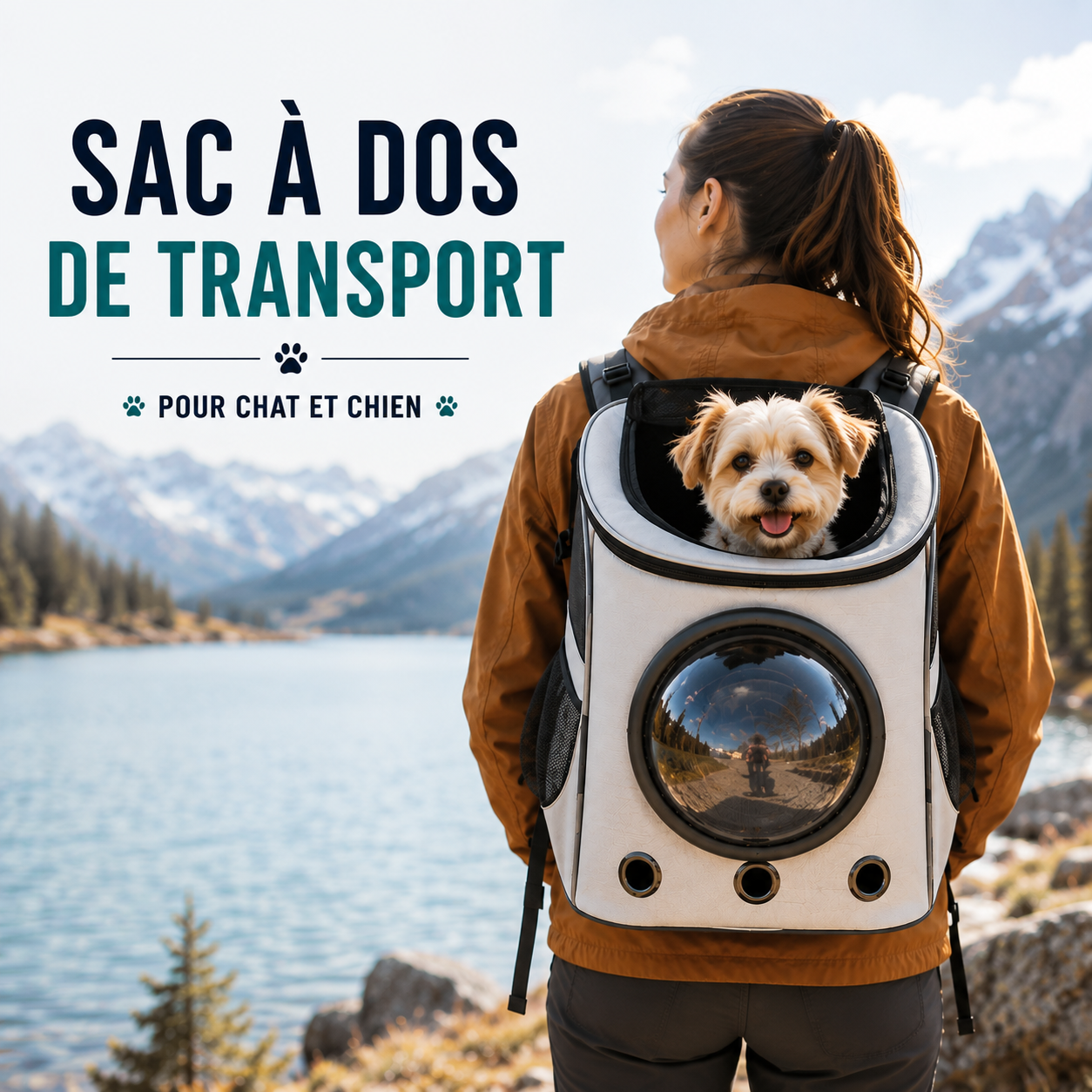 Sac à dos de transport pour chat et chien – Tissu respirant, hublot ventilé, sangles ergonomiques
