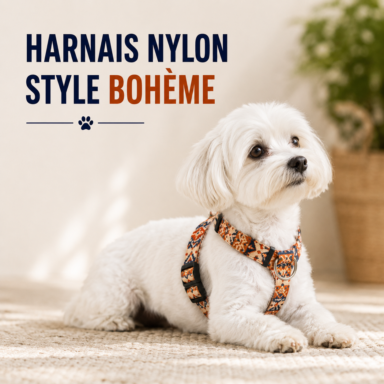Harnais Nylon pour Chien – Style Bohème | Sangle Polonaise
