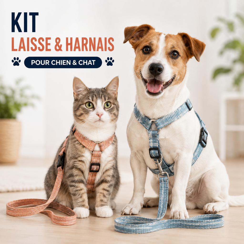 Linen and nylon pet leash kit
